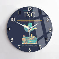 Thumbnail for Shaheed Bhagat Singh International Airport (IXC) design on navy blue no frame wall clock