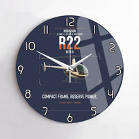 Thumbnail for Robinson R22 Beta II design on navy blue no frame wall clock