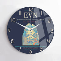 Thumbnail for Zvartnots International Airport (EVN) design on navy blue no frame wall clock