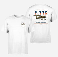 Thumbnail for PZL P.11c design on white t-shirt, double-side print