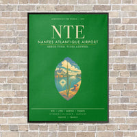 Thumbnail for Nantes Atlantique Airport NTE - Canvas Framed - Green
