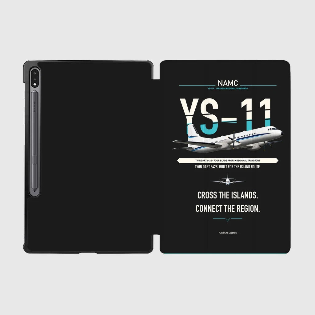NAMC YS-11A design on black samsung tablet tablet case