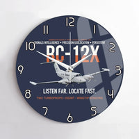 Thumbnail for RC-12X Guardrail Signals From Above design on navy blue no frame wall clock
