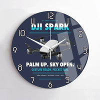 Thumbnail for DJI Spark design on navy blue no frame wall clock