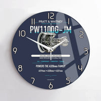 Thumbnail for PW1100G-JM design on navy blue no frame wall clock
