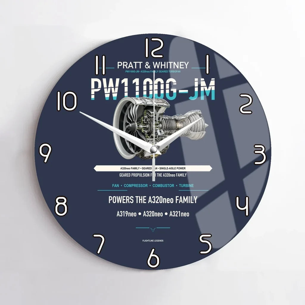 PW1100G-JM design on navy blue no frame wall clock