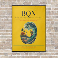 Thumbnail for Rafael Hernández Airport BQN — Aguadilla vertical canvas print - framed - yellow background
