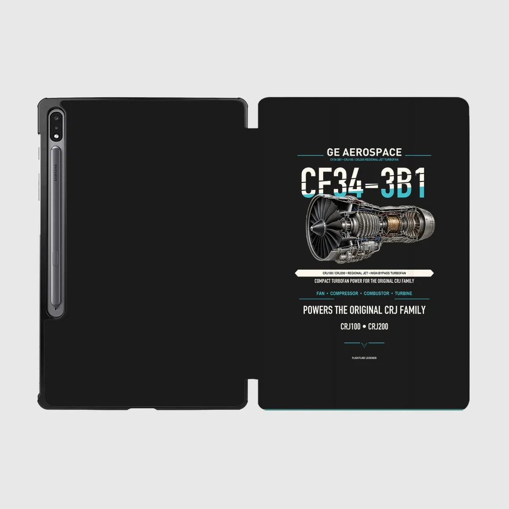 CF34-3B1 design on black samsung tablet tablet case