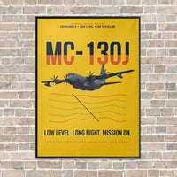 Thumbnail for MC-130J COMMANDO II vertical canvas print - framed - yellow background
