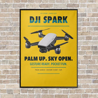 Thumbnail for DJI Spark vertical canvas print - framed - yellow background
