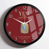 Thumbnail for Kelowna International Airport YLW Wall-Clock Framed - Dark Red