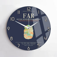 Thumbnail for Hector International Airport (FAR) design on navy blue no frame wall clock