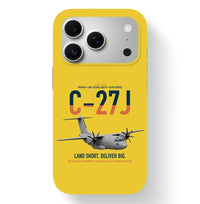 Thumbnail for C-27J Spartan design on yellow magsafe iphone case, for iPhone 17 Pro