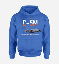 Thumbnail for C-5M Super Galaxy design on blue double-side hoodie, single-side print