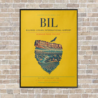 Thumbnail for Billings Logan International Airport BIL - Canvas Framed - Yellow