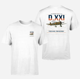 Double-Side Printing — Fokker D.XXI — Dutch LVA aircraft 221 Double-Side T-Shirt