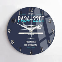 Thumbnail for Piper PA-34-220T Seneca V design on navy blue no frame wall clock