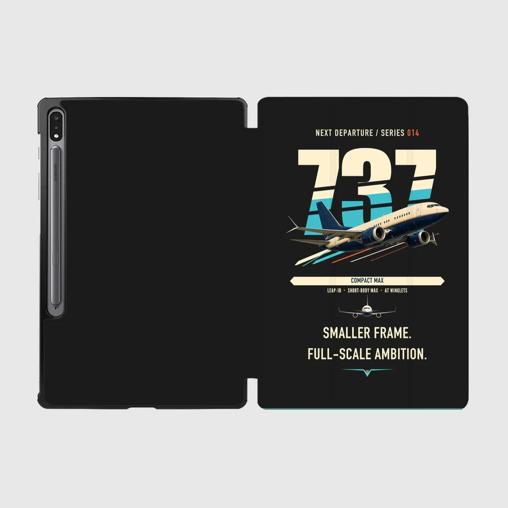 Boeing 737 MAX 7 design on black samsung tablet tablet case