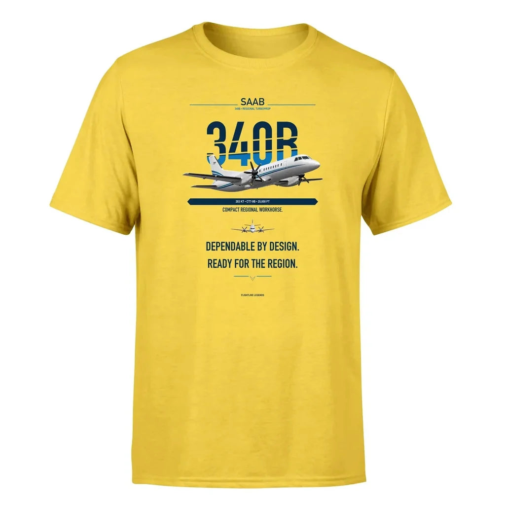 Saab 340B design on yellow single side