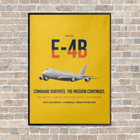 Thumbnail for E-4B Nightwatch vertical canvas print - framed - yellow background
