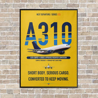 Thumbnail for Airbus A310-200P2F vertical canvas print - framed - yellow background