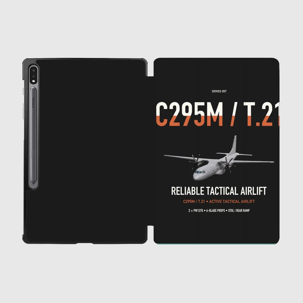 Airbus C295M T.21 design on black samsung tablet tablet case