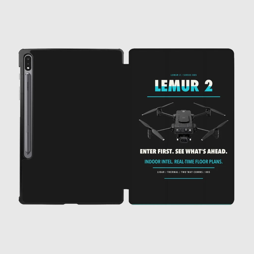 BRINC LEMUR 2 design on black samsung tablet tablet case