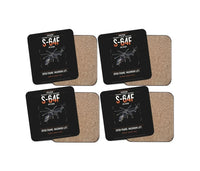 Thumbnail for Erickson S-64F Air Crane design on black 4 pieces set coaster