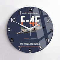 Thumbnail for F-4E Phantom II Two Engines One Thunder design on navy blue no frame wall clock