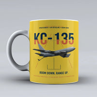 Thumbnail for KC-135 STRATOTANKER design on yellow ceramic mug, double-side print