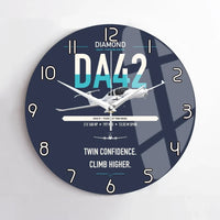 Thumbnail for Diamond DA42-VI design on navy blue no frame wall clock