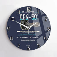 Thumbnail for CF6-50 design on navy blue no frame wall clock