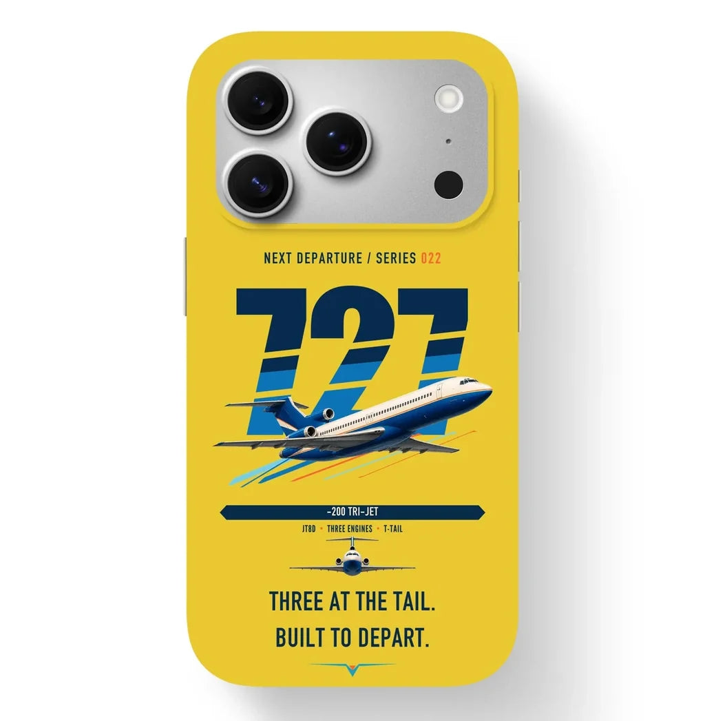 Boeing 727-200 design on yellow magsafe iphone case