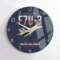 Thumbnail for F7U-3 Cutlass design on navy blue no frame wall clock