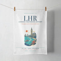 Thumbnail for London Heathrow Airport (LHR) design on white towel