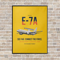 Thumbnail for E-7A Wedgetail vertical canvas print - framed - yellow background