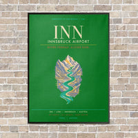 Thumbnail for Innsbruck Airport INN - Canvas Framed - Green