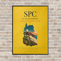 Thumbnail for La Palma Airport SPC vertical canvas print - framed - yellow background