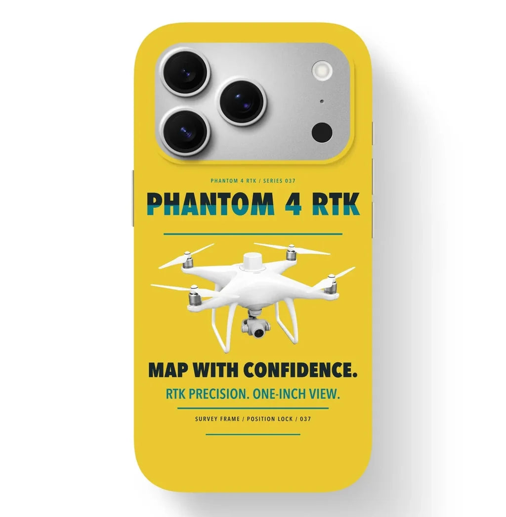DJI Phantom 4 RTK Case design on yellow iphone case
