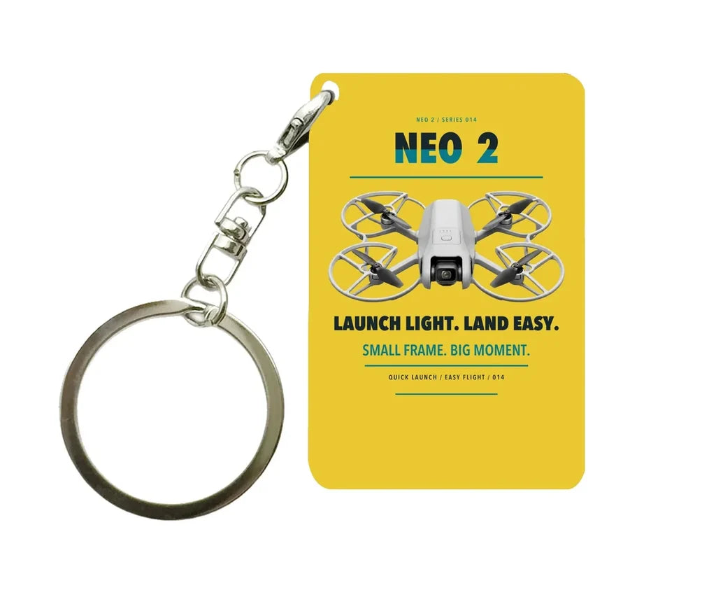 DJI Neo 2 Key Chain design on yellow key chain