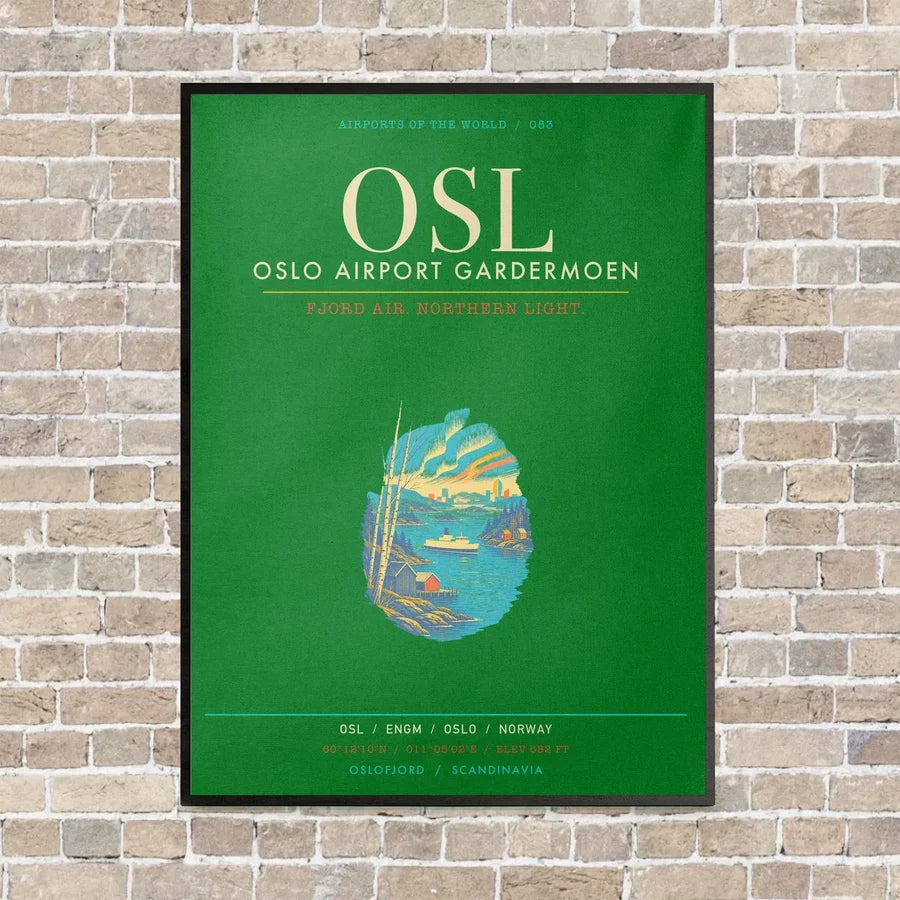 Oslo Airport Gardermoen OSL - Canvas Framed - Green