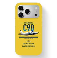 Thumbnail for Beechcraft King Air C90 design on yellow magsafe iphone case, for iPhone 17 Pro