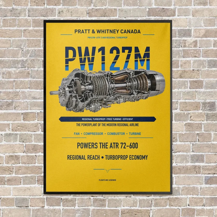 PW127M vertical canvas print - framed - yellow background