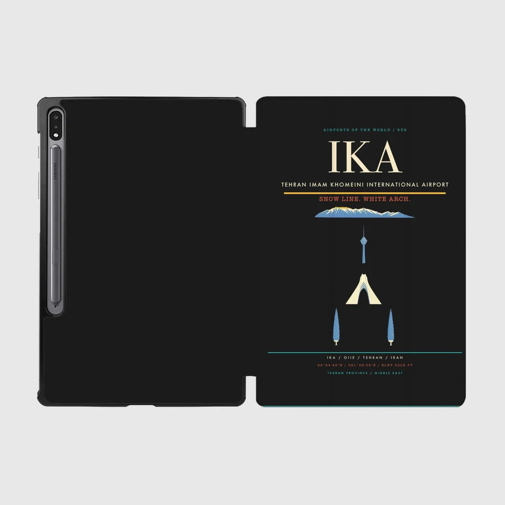 Tehran Imam Khomeini International Airport (IKA) design on black samsung tablet tablet case