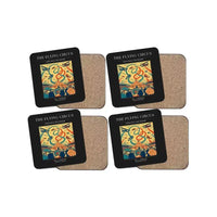 Thumbnail for The Flying Circus - Designed Coasters design on black 4-pieces-set
