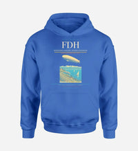Thumbnail for Bodensee-Airport Friedrichshafen (FDH) design on blue hoodie single-side print