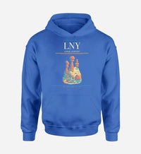 Thumbnail for Lanai Airport (LNY) design on blue hoodie single-side print