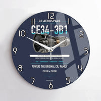 Thumbnail for CF34-3B1 design on navy blue no frame wall clock
