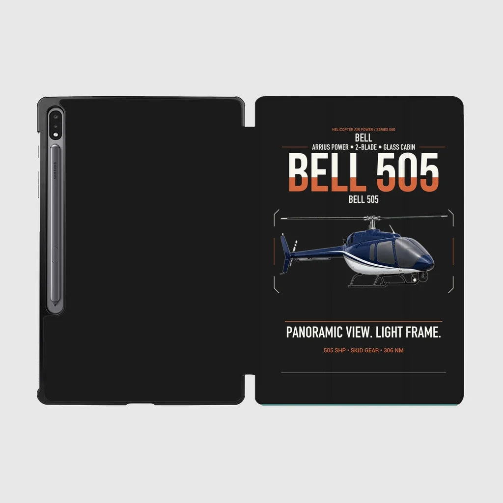 Bell 505 design on black samsung tablet tablet case