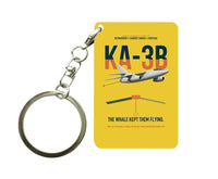 Thumbnail for KA-3B Skywarrior design on yellow designed key chain, double-side print